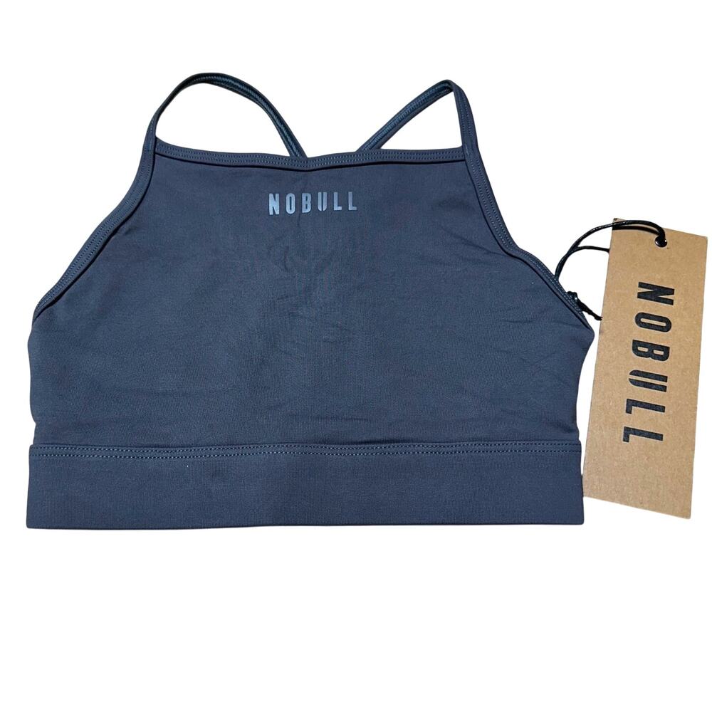 NOBULL High Neck Sports Bra Dark Shadow Grey Women's Size X-Small New With Tags